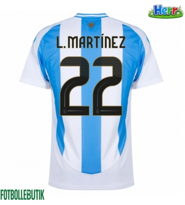 Argentina Lautaro Martinez #22 Hemmatröja Copa America 2024 Kortärmad